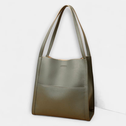 Effortless Red Leather Tote Bag for Women with Casual Style