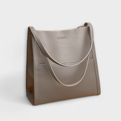 Effortless Red Leather Tote Bag for Women with Casual Style
