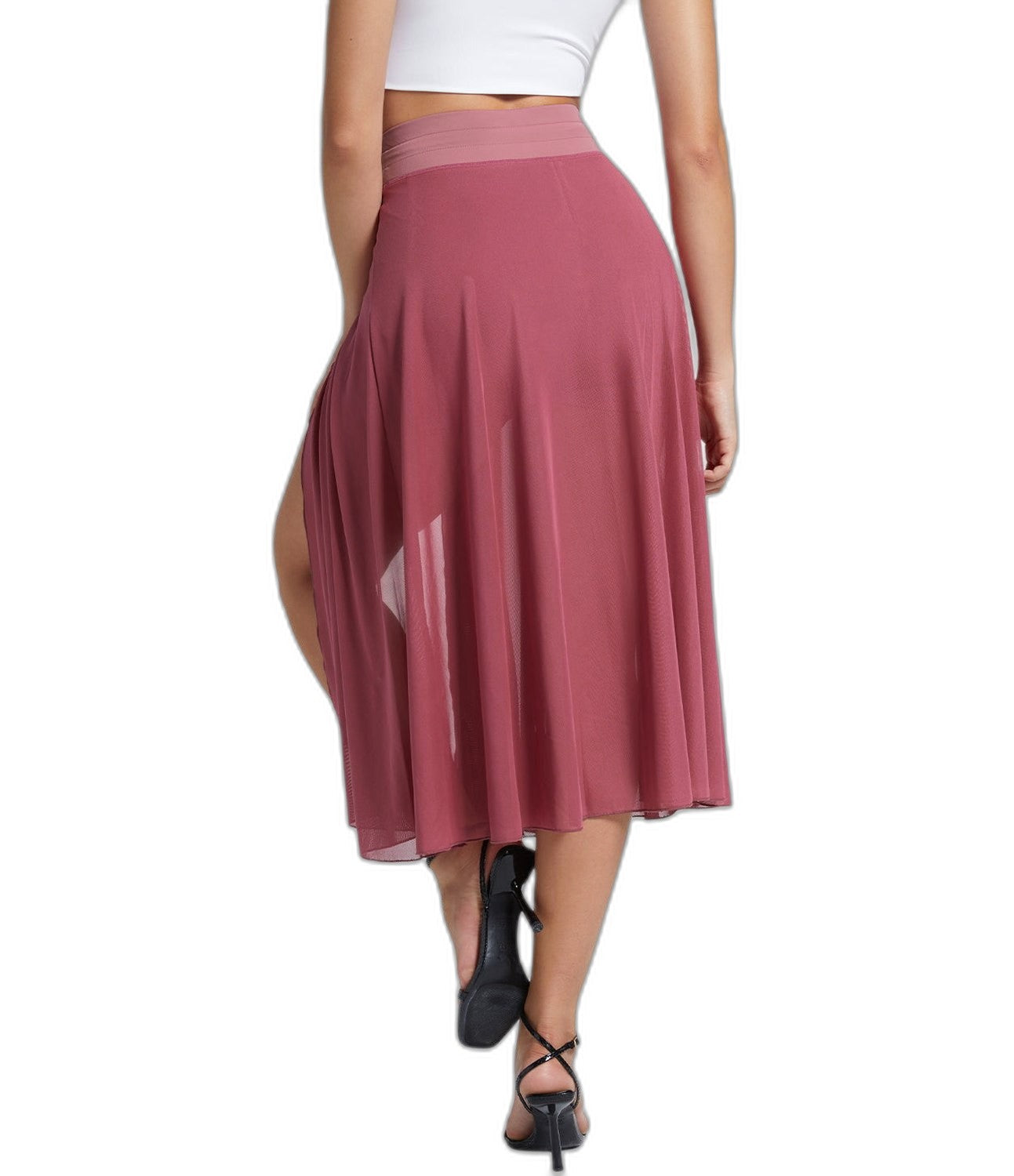 Effortless Sage Green Chiffon Midi Skirt for Women with A Line Flowing Casual Style