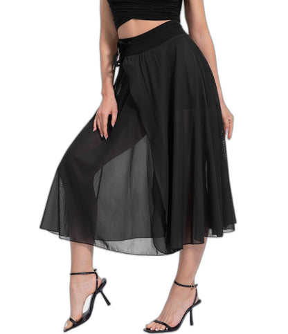 Effortless Sage Green Chiffon Midi Skirt for Women with A Line Flowing Casual Style