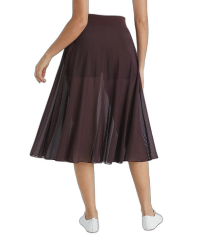 Effortless Sage Green Chiffon Midi Skirt for Women with A Line Flowing Casual Style