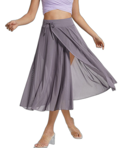 Effortless Sage Green Chiffon Midi Skirt for Women with A Line Flowing Casual Style