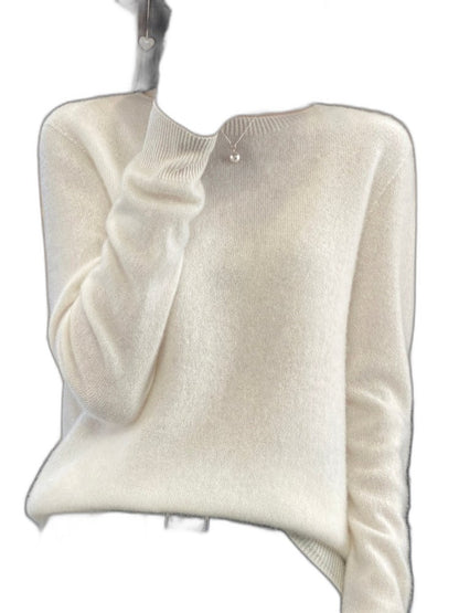 Effortless Sage Green Knit Sweater for Women with Crew Neck Long Sleeve Casual Style
