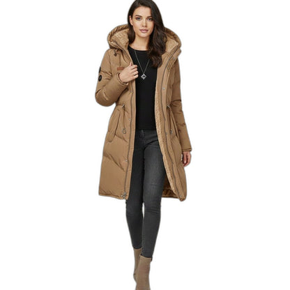 Effortless Sage Green Puffer Jacket for Women with Long Sleeve Pockets Casual Style