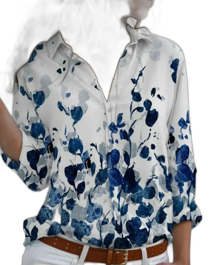 Effortless Striped Shirt for Women with Collared Long Sleeve Button Front Belted Casual Style