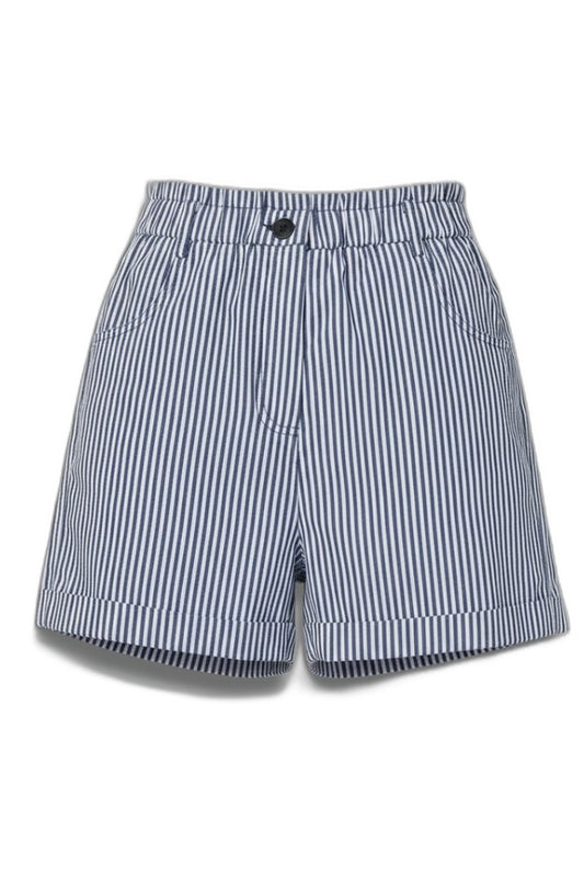 Effortless Striped Shorts for Women with High Waisted Pockets Casual Style