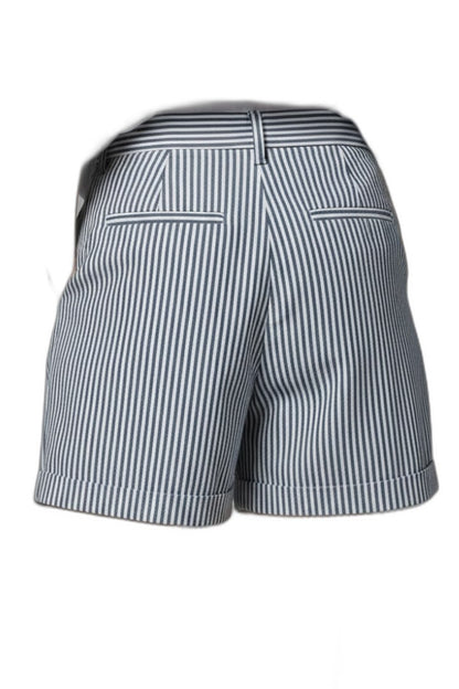 Effortless Striped Shorts for Women with High Waisted Pockets Casual Style