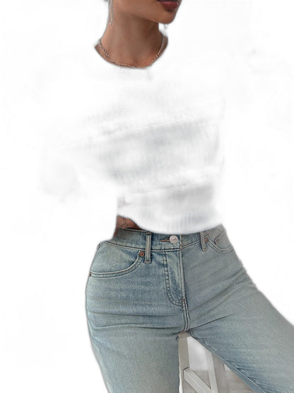 Effortless Striped Sweater for Women with Crew Neck Long Sleeve Casual Style