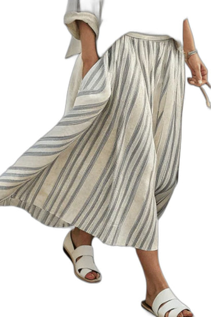 Effortless Striped Two Piece Set for Women with Flowing Casual Style