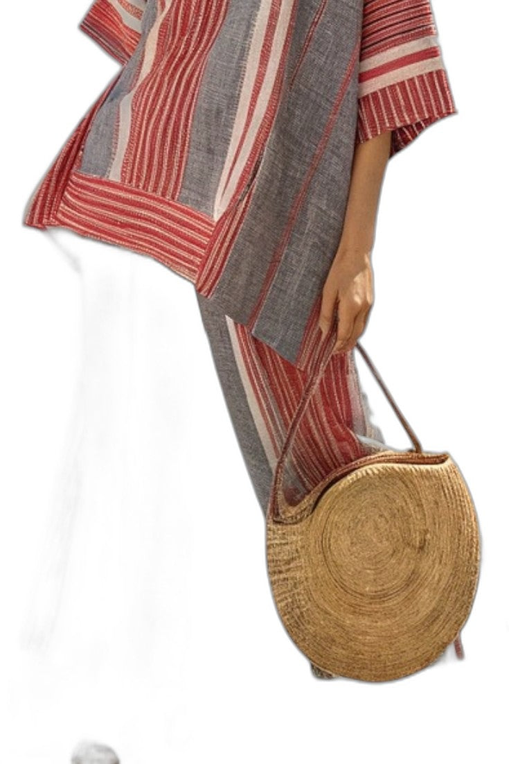 Effortless Striped Two Piece Set for Women with Knit Linen Flowing Oversized Casual Style