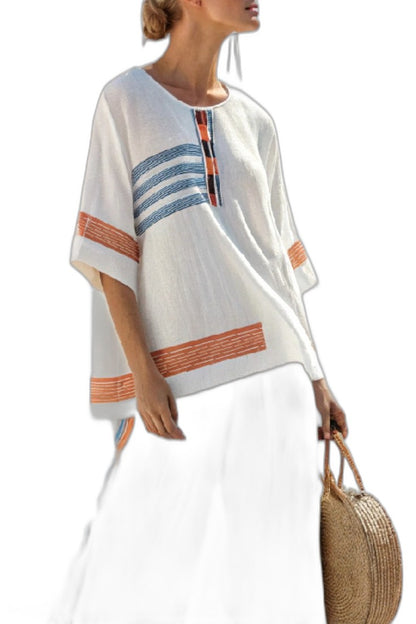 Effortless Striped Two Piece Set for Women with Short Sleeve Wide Leg Casual Style