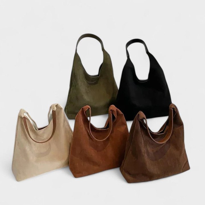 Effortless Suede Shoulder Bag for Women with Tote Casual Style