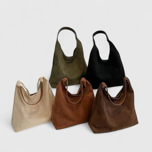 Effortless Suede Shoulder Bag for Women with Tote Casual Style