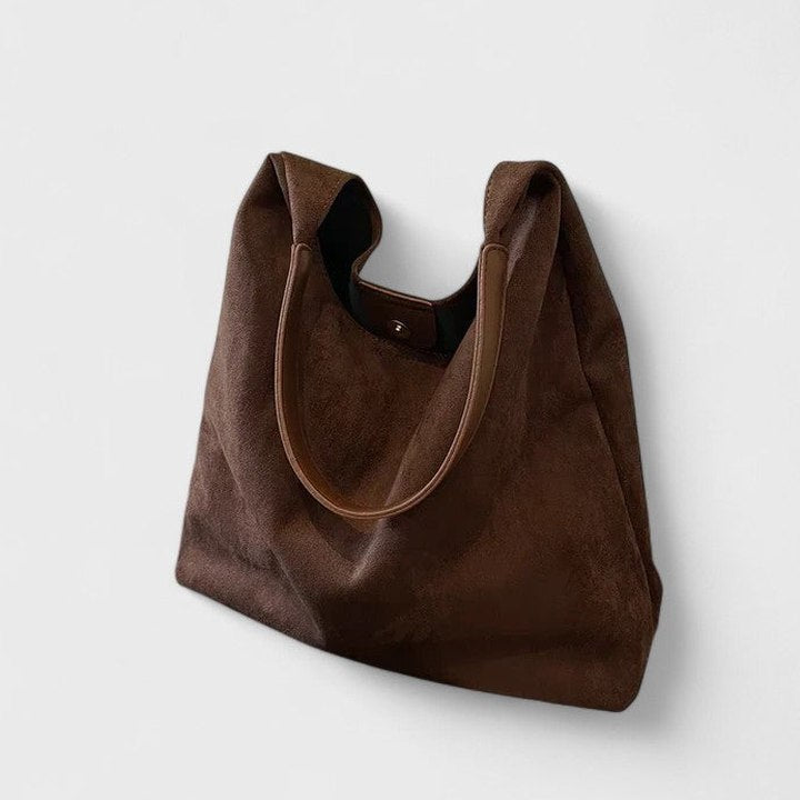 Effortless Suede Shoulder Bag for Women with Tote Casual Style