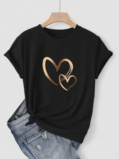 Effortless T Shirt for Women with Crew Neck Short Sleeve Casual Style