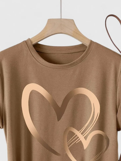 Effortless T Shirt for Women with Crew Neck Short Sleeve Casual Style