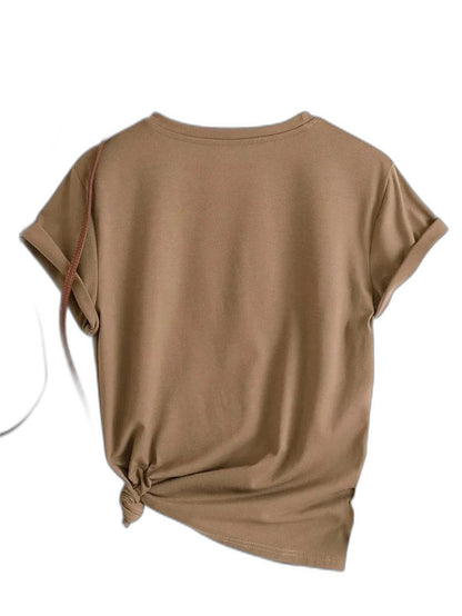 Effortless T Shirt for Women with Crew Neck Short Sleeve Casual Style