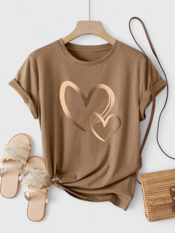 Effortless T Shirt for Women with Crew Neck Short Sleeve Casual Style