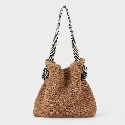 Effortless Tan Crochet Bucket Bag for Women with Casual Style