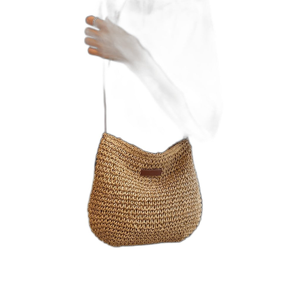 Effortless Tan Crochet Shoulder Bag for Women with Casual Style