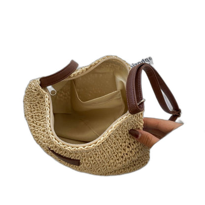 Effortless Tan Crochet Shoulder Bag for Women with Casual Style