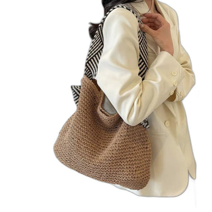 Effortless Tan Crochet Tote Bag for Women with Casual Style