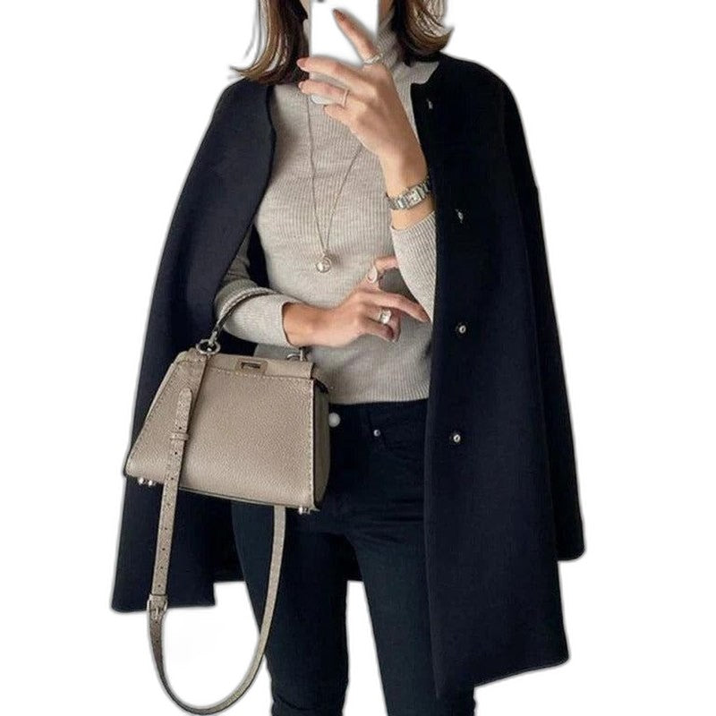 Effortless Tan Knit Cardigan Sweater for Women with Crew Neck Long Sleeve Oversized Casual Style