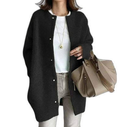 Effortless Tan Knit Cardigan Sweater for Women with V Neck Long Sleeve Button Front Casual Style
