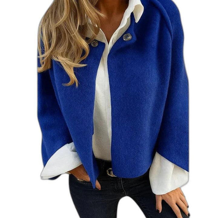 Effortless Tan Knit Jacket for Women with Collared Long Sleeve Button Front Oversized Casual Style