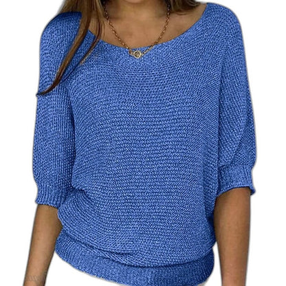 Effortless Tan Knit Sweater for Women with V Neck Short Sleeve Casual Style