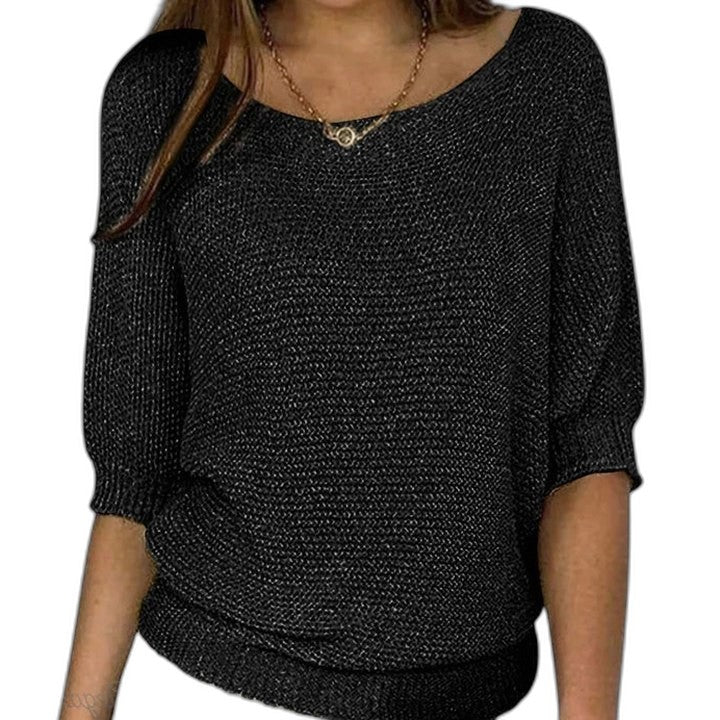 Effortless Tan Knit Sweater for Women with V Neck Short Sleeve Casual Style
