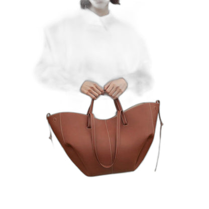 Effortless Tan Leather Tote Bag for Women with Casual Style