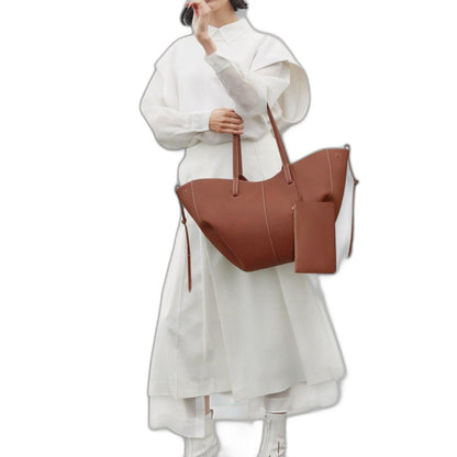 Effortless Tan Leather Tote Bag for Women with Casual Style