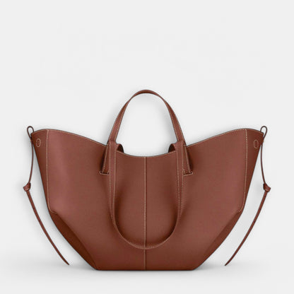 Effortless Tan Leather Tote Bag for Women with Casual Style