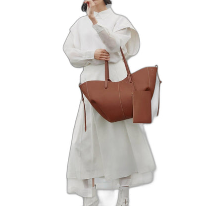 Effortless Tan Leather Tote Bag for Women with Casual Style