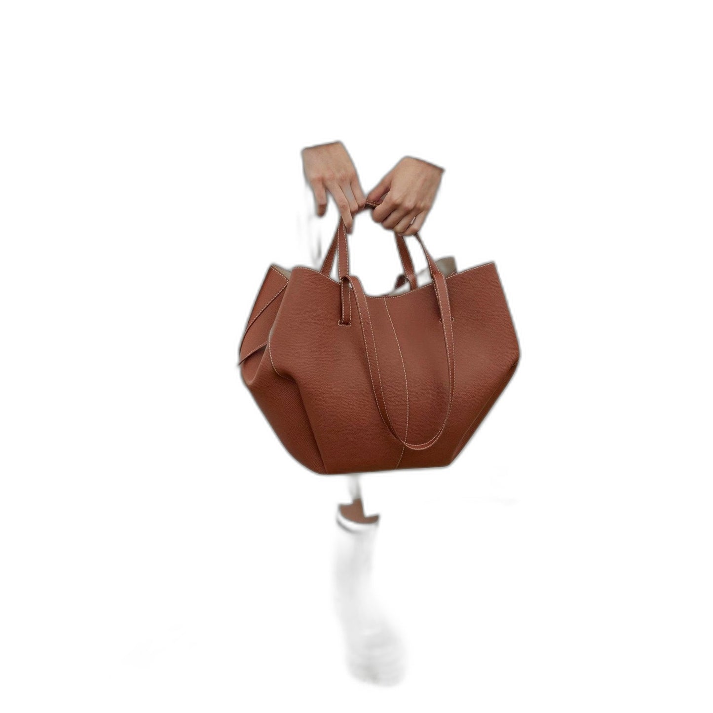 Effortless Tan Leather Tote Bag for Women with Casual Style