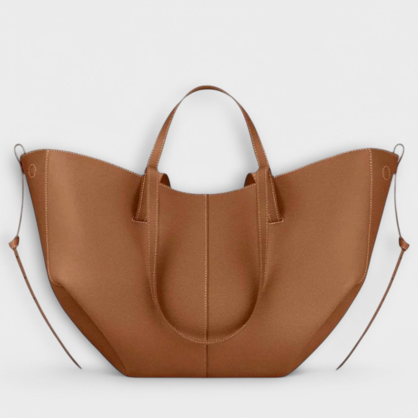 Effortless Tan Leather Tote Bag for Women with Casual Style