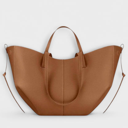 Effortless Tan Leather Tote Bag for Women with Casual Style