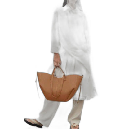 Effortless Tan Leather Tote Bag for Women with Casual Style
