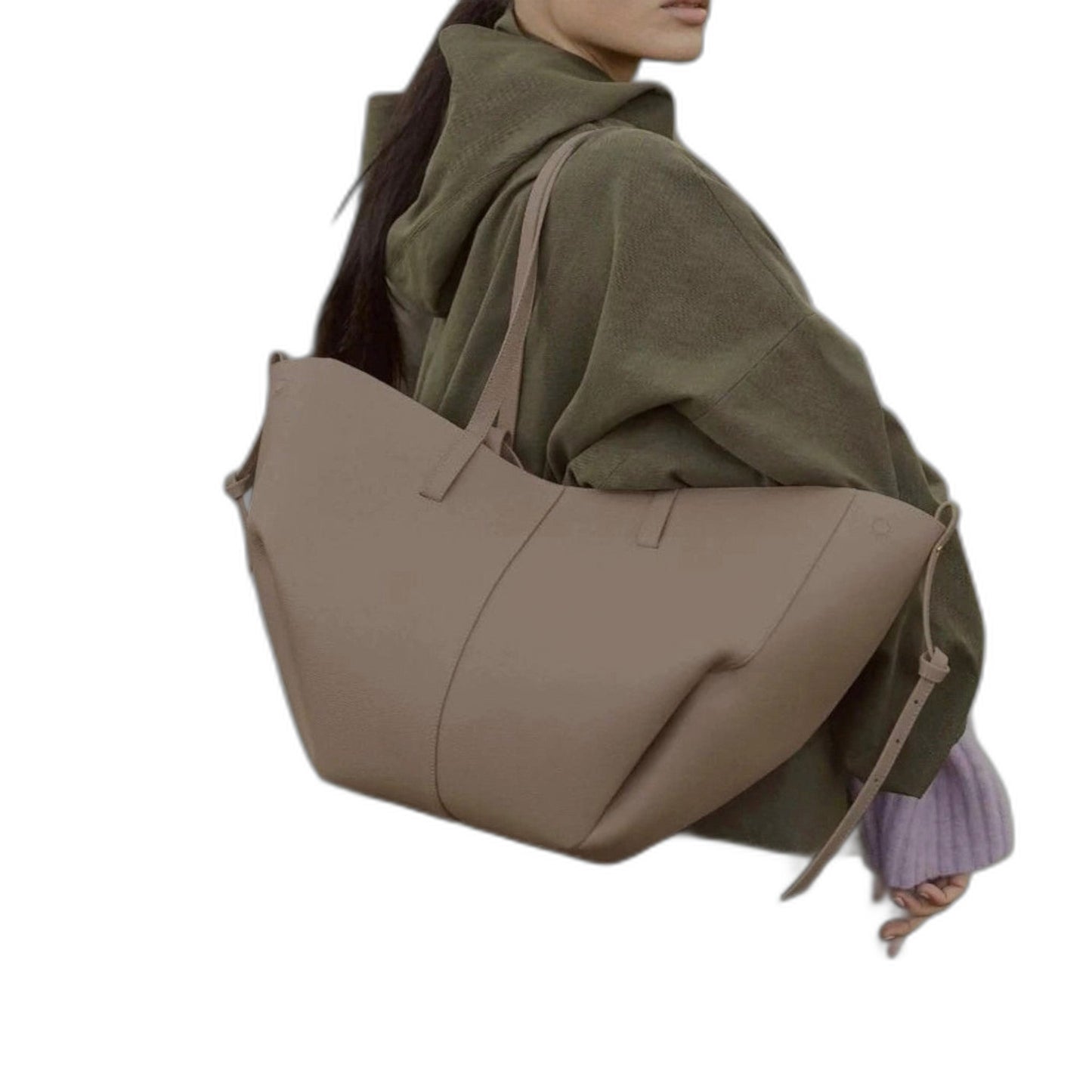 Effortless Tan Leather Tote Bag for Women with Casual Style
