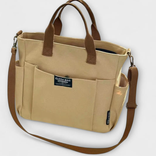 Effortless Tan Tote Bag for Women with Pockets Casual Style