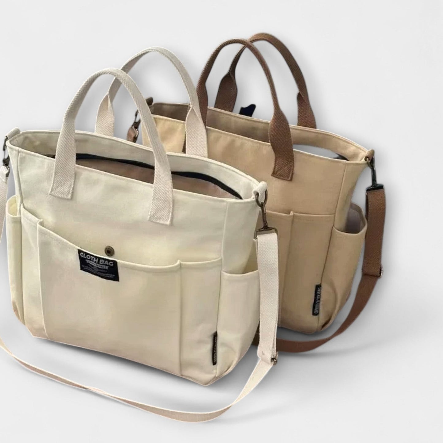 Effortless Tan Tote Bag for Women with Pockets Casual Style