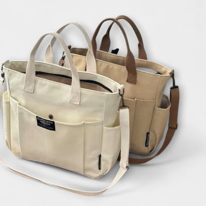 Effortless Tan Tote Bag for Women with Pockets Casual Style