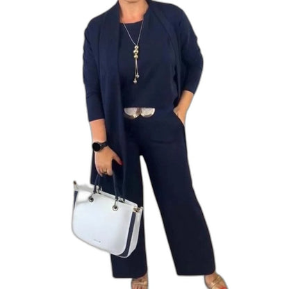 Effortless Taupe Knit Two Piece Set for Women with Casual Style