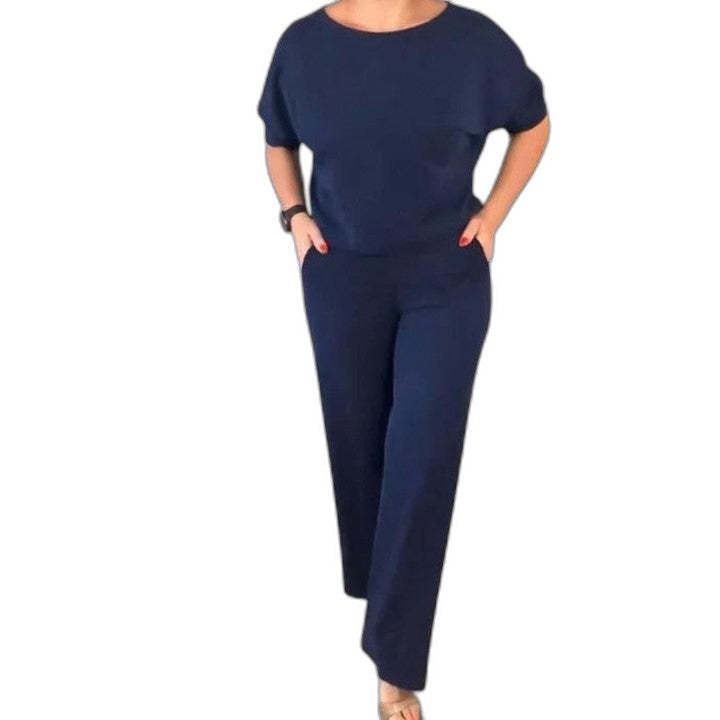 Effortless Taupe Knit Two Piece Set for Women with Casual Style