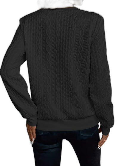 Effortless White Cable Knit Sweater for Women with High Neck Long Sleeve Zip Up Casual Style