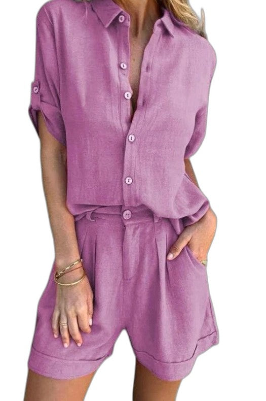 Effortless White Linen Shirt for Women with Collared Long Sleeve Button Front Oversized Pockets Casual Style