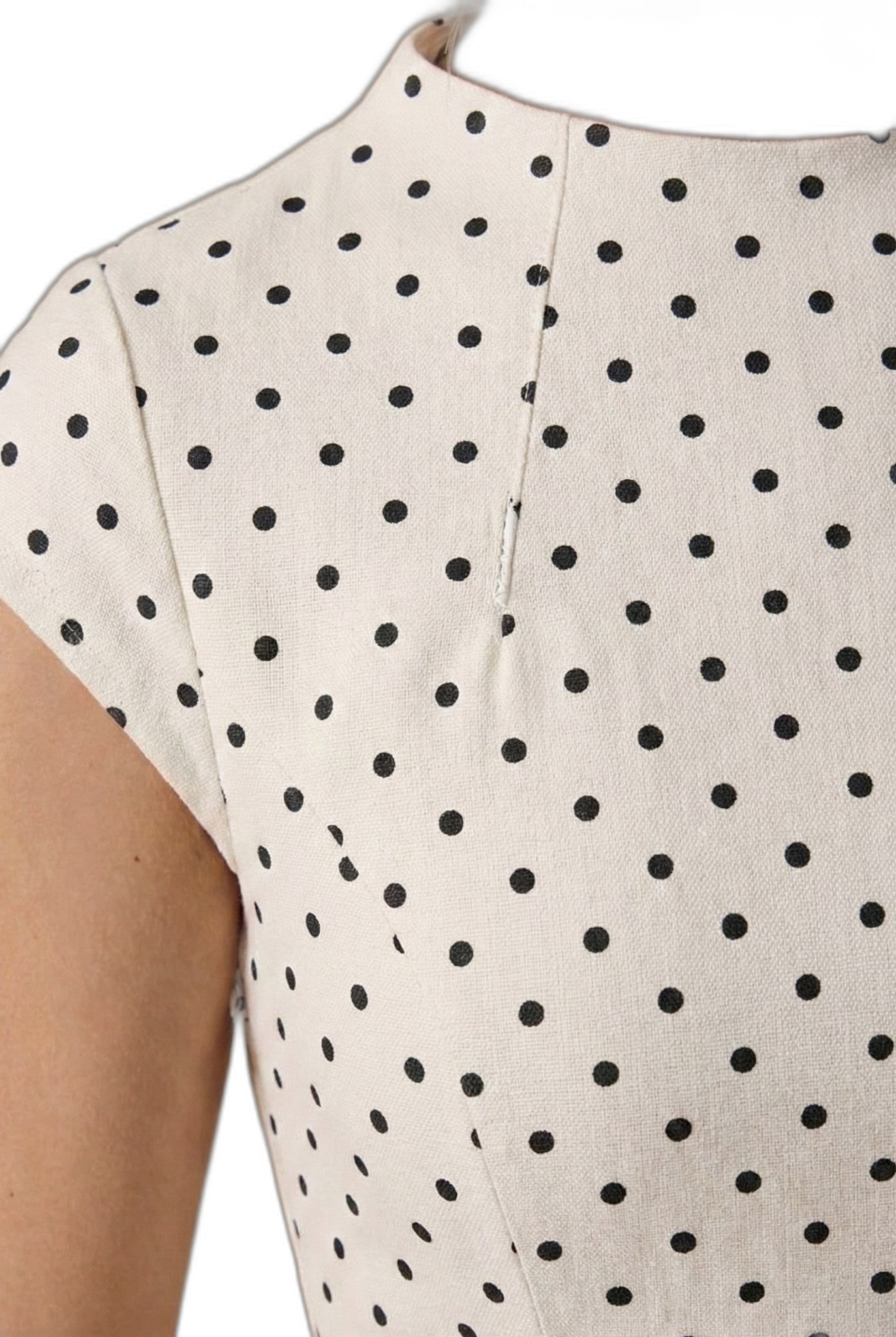 Effortless White Polka Dot Maxi Dress for Women with Round Neck Cap Sleeve A Line Pockets Casual Style