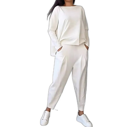 Effortless White Two Piece Set for Women with Casual Style