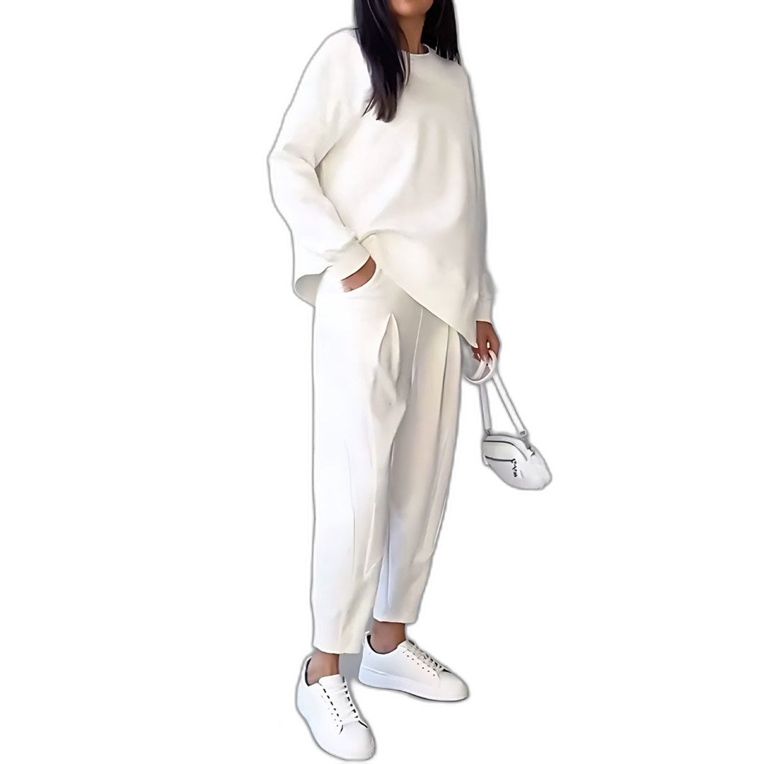 Effortless White Two Piece Set for Women with Casual Style